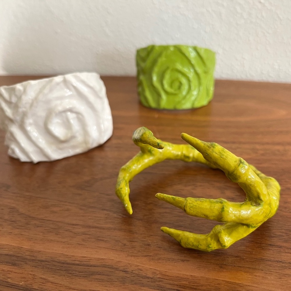 Three Artisan Made Paper Mache Bracelets by Stray Dog Designs Handmade Mexico